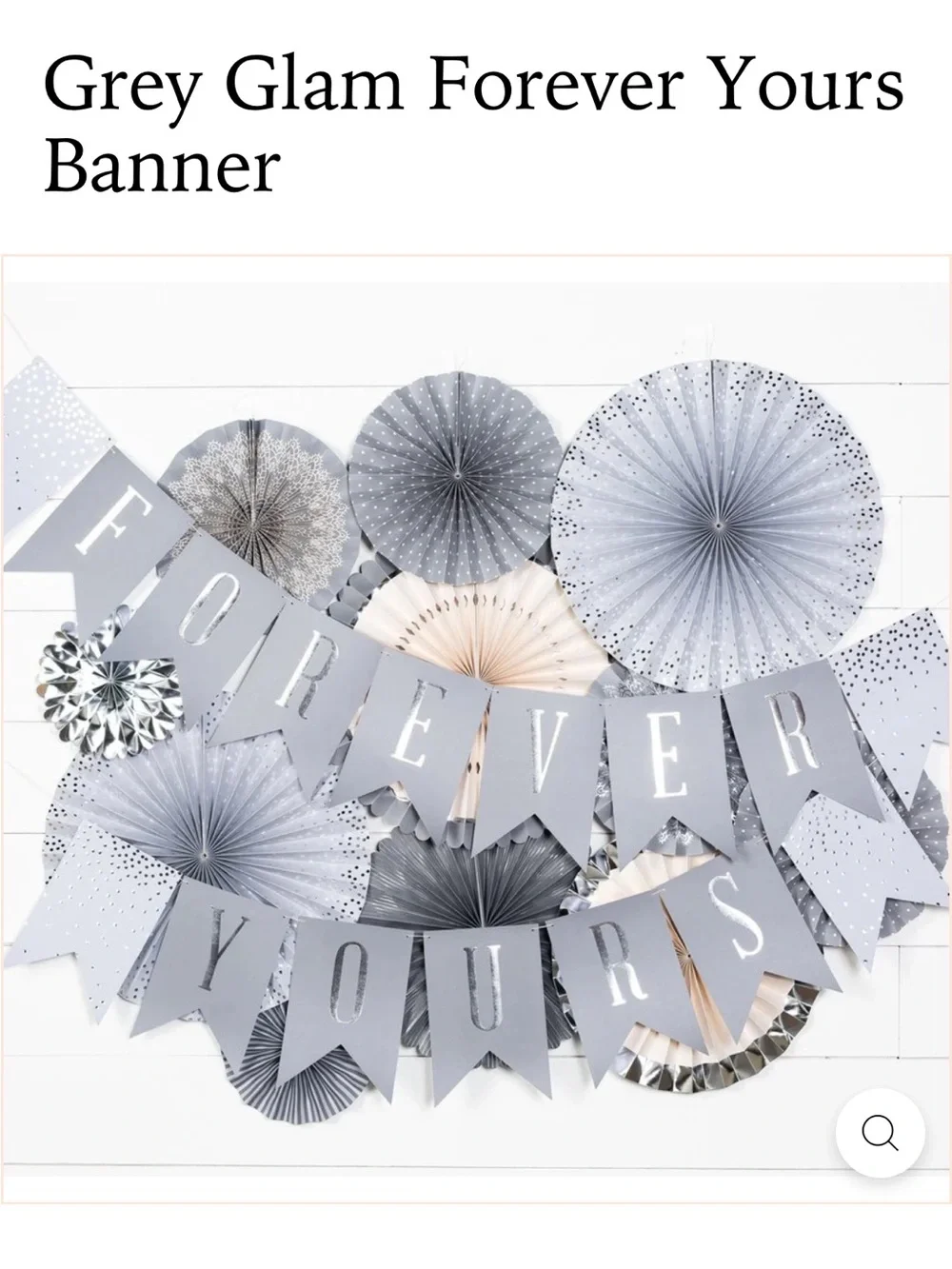 Paperlove Silver 'Forever Yours' Banner & Table Numbers Party Kit